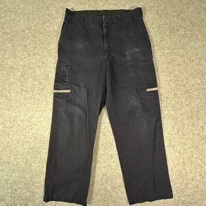 FedEx Cargo Work Pants Mens 36x31 Navy Blue Reflective Stan Herman